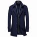 Men's Wool Wool Trench Coat Scarf Collar Mid Length Wool Coat Jacket_mkmklike.com
