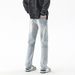 LKTM Men's Wear # American Distressed Jeans Men's Trendy Brand High Street Washed Zipper Split Long Pants_mkmklike.com