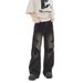 Style Washed Vintage Ripped Jeans For Men Spring Autumn Straight Loose Fit European And American High Street Vibe Long_mkmklike.com