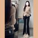 Chicco Autumn Winter Off-Shoulder Knitted Base Shirt Women Inner Wear Design Sense Soft Pullover Sweater Jeans Set_mkmklike.com