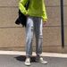 Ripped Jeans Men's Summer Korean Edition Trend Straight Loose Casual Pants Teen Wide Leg Versatile Nine-Point Pants_mkmklike.com