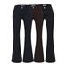 Women's High-Waisted Flared Jeans - Vintage Horsehoof Hem Denim Pants In Black/Navy/Brown (XS-L) | Retro Stretch-Free Polyester For Petite Frames_mkmklike.com