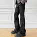 American High Street Retro Heavyweight Floor Length Wide Leg Jeans For Men, Niche Streetwear Brand, Slightly Flared Pants_mkmklike.com