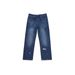 Vintage Washed Blue Denim Jeans – Straight-Leg Splatter Paint Design (Unisex Casual, Comfort Fit, 90% Cotton, Hand-Painted Artistry, S-XL)_mkmklike.com