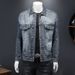 Loom Eure Station 2024 Spring And Autumn New Washed Trendy Fashion Design Simple Denim Jacket Men's Coat Turn-down Collar_mkmklike.com