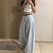 Korean Dongdaemun High-Waisted Pleated Wide-Leg Jeans – Autumn Slimming Staple (Pure Cotton, Relaxed Fit, White & Sky Blue)_mkmklike.com