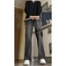 Men's Clothing High Street Gradient Wide Leg Jeans Washed Loose Straight High End Casual Contrast Trousers_mkmklike.com