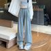 Retro High Waist Straight Leg Tencel Denim Jeans for Women Summer Style Loose Thin Wide Leg Yamamoto Pants_mkmklike.com