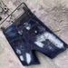 Men's Clothing Men's Style Slim Fit Stretch Denim Shorts Mid-Length With Letter Print Patchwork And Ripped Details Summer Thin Five Point Shorts_mkmklike.com