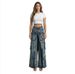 Women's Casual Cotton Denim Jeans With Symmetrical Slit Faux Two-Piece Skirt Style For Street Fashion Summer Spring/Autumn Regular Fit_mkmklike.com