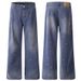 2025 New French Work Blue Jeans For Men And Women Loose Casual Vintage Distressed Ink Splash Ripped Pants_mkmklike.com