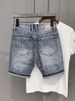 Men's Korean Style Summer Thin Denim Shorts Trendy Stretchy Loose Straight Leg Three Quarter Length_mkmklike.com