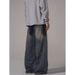 Men’s Clothing High Street Graffiti Jeans Men And Women Ripped Design Vibe Loose Wide Leg Bloomers_mkmklike.com