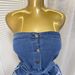 Women's Slim Fitting Denim Dress Tube Top Single Breasted Long Skirt With Raw Edges Double Pockets Lace-Up Hip Wrapped Sexy Summer American Style_mkmklike.com
