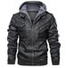 Leather Jacket Men's Slim-fit Zipper Pu Jacket Fall Men's Leather Jacket Jacket Black_mkmklike.com