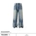 Men's Clothing Men's Straight-Leg Jeans - Vintage Wash Blue Clean Fit Denim Pants_mkmklike.com