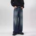 Autumn And Winter Main Promotion Neutral Straight Loose Slightly Wide-leg Jeans Men_mkmklike.com