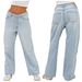 Women's Clothing Women's Jeans Loose Casual Light Colored Washed Trousers_mkmklike.com