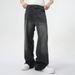 Men's Clothing Relaxed Fit Straight Leg Jeans With Elastic Waistband Comfortable Casual Trousers For Men & Women | Multiple Colors (Black, Dark Blue)_mkmklike.com
