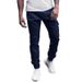 Men's Side Zipper Pocket Trim Casual Trousers Slim Fit Men's Casual Solid Color Trousers_mkmklike.com