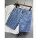 Men's Summer Thin Casual Jeans 5-Point High-End Trendy Brand Jacquard Slim Fit Straight Leg Mid-Length Pants New Style_mkmklike.com