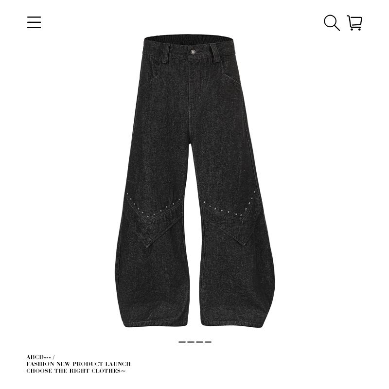 Men's Clothing Retro Machete Design Jeans Men And Women Trendy Brand Wide Leg Loose Cleanfit Pants Summer_mkmklike.com