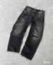 Unisex European American Style Washed Distressed Solid Color Jeans Y2K Street Fashion Casual mid Waist Straight Long Pants_mkmklike.com