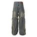Men's Clothing High Street Washed Distressed Stitching Cat Whisker Jeans Unisex Fashion Brand Loose Wide Leg Straight Trousers_mkmklike.com
