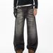 Vintage Blue Denim Jeans For Men, Retro Clean Fit Loose Straight Leg Trousers, High Waist Comfortable Casual Pants For Spring & Fall_mkmklike.com