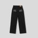 Korean Minimalist High-Waisted Straight Jeans - Embroidered Letter Pocket, Comfortable Cotton Blend, Loose Fit & Slimming, Black (Sizes S-L)_mkmklike.com