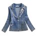 Chicco Chicco Small Suit Collar Denim Jacket For Women, Spring And Autumn New Embroidered Little C Style Short Slim Fit Retro_mkmklike.com