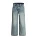 Distressed Washed Denim Wide-Leg Men's Versatile Loose Dad American Style Frayed Straight-Leg Pants_mkmklike.com