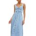 Women's Clothing Denim Suspenders Large Swing High Waist Sleeveless Low Collar Dress Women_mkmklike.com