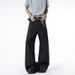 Men's Trendy Black Snakeskin Denim Jeans Mid Waist Straight Loose Fit Slightly Flared Trousers For Autumn/Winter High Street Style_mkmklike.com