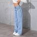 2025 Summer New Cross-Border American Retro Drapey Jeans For Women, High-Waisted, Wide-Leg, Loose, Straight-Leg Long_mkmklike.com