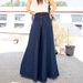 Women's Clothing Simple Wide Leg Jeans Elegant & Comfortable High-Waisted Wide-Leg Stretch Jeans For Women – Classic Blue Denim With Soft Fabric_mkmklike.com