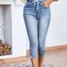 K Women's Jeans With Elastic Waistband And Elastic Drawstring_mkmklike.com