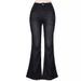 Women's Stretchy Flared Jeans - High Waist Wide Leg Denim Pants (S-4XL, Black/Dark Blue/Light Blue, Lightweight & Comfortable Cotton Blend)_mkmklike.com
