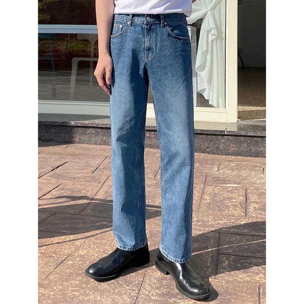 Nordmann Men's Jeans Autumn Winter Korean Style Trendy Cool Casual Straight Loose Versatile Heightening Slimming Retro Pants_mkmklike.com