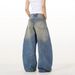 Men's Straight Leg Loose Wide Leg Jeans Splatter Paint High Street Trousers Trendy Spring_mkmklike.com