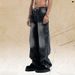 American Jeans Unisex Washed Vintage Loose Wide Leg Straight Trendy High Street Pants_mkmklike.com