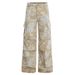 Ink Tie-Dye Camouflage Cargo Pants Men's Trendy Brand Small Niche Multi-Pocket Design Wrinkled Wide-Leg Straight Jeans_mkmklike.com
