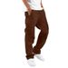 Men's cargo pants drawstring multi-pocket casual pants_mkmklike.com