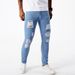 Men's Clothing Pants Ripped Jeans Youth Versatile Trendy Elastic Slim Fit Pencil Pants_mkmklike.com