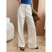Women's High Waist Straight Leg Wide Leg Jeans - Comfortable Stretch Denim Pants For Casual & Office Wear, Slimming Fit, Pure Color_mkmklike.com