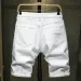 Streetwear Torn White Jeans Shorts Men New Fashion Knee Length Jeans Simple Casual Slim Hole Short Pants Male_mkmklike.com
