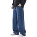 Men's Clothing Straight Jeans Spring And Summer Thin High Street Loose Wide Leg Pants Men's Long Pants_mkmklike.com