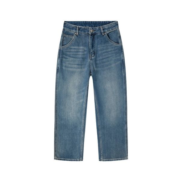Men's Clothing High Quality Trendy Washed Cat Whisker Retro Straight Loose Wide Leg Fashionable Casual Mid Waist Pants_mkmklike.com