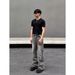Men's Clothing Unisex Straight Leg Distressed Yellow Mud Dyed Jeans Cleanfit Washed Vibe Style Slightly Flared 2026 American High Street_mkmklike.com