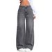 Women's Vintage Gray Washed Jeans – Relaxed Straight-Leg Denim Pants For Streetwear & Casual (S-XXL)_mkmklike.com
